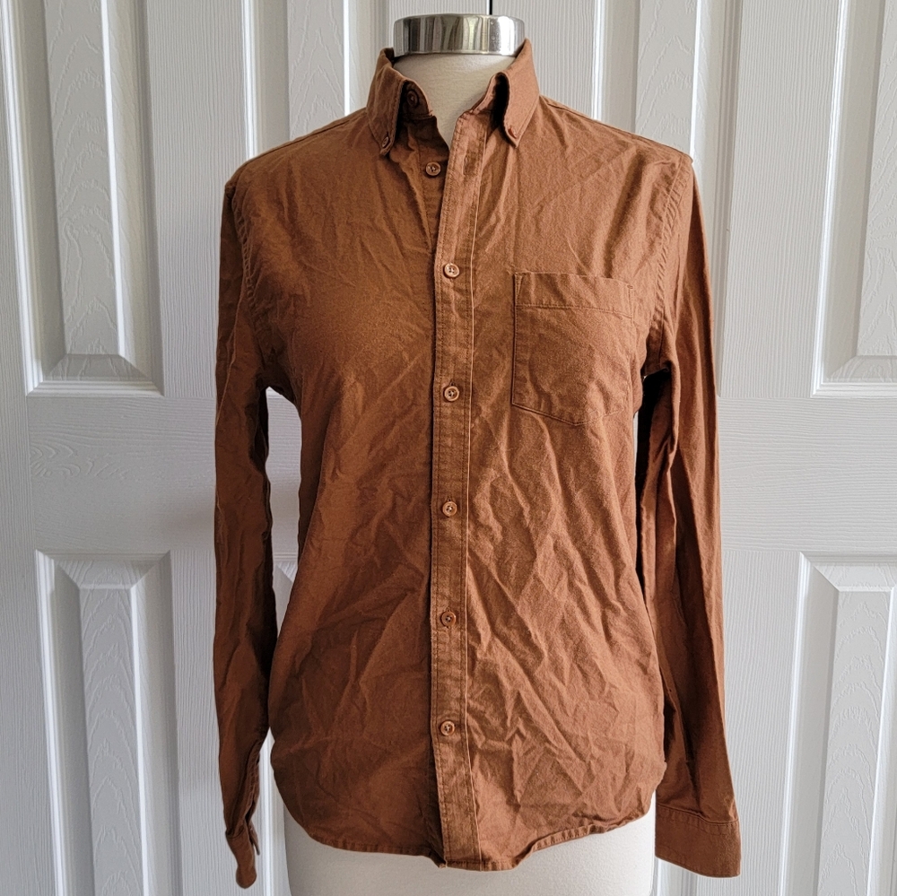 Express Single Pocket Button Down Shirt Brown Women’s XS NWOT